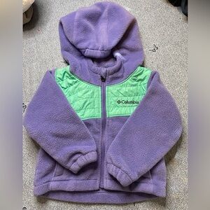 Columbia Fleece Full Zip Jacket Purple And Green Toddler 12 Months